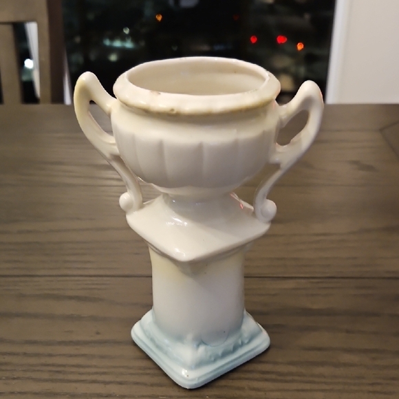 Floral Ceramic Vase with Handles - Vintage - Picture 3 of 13